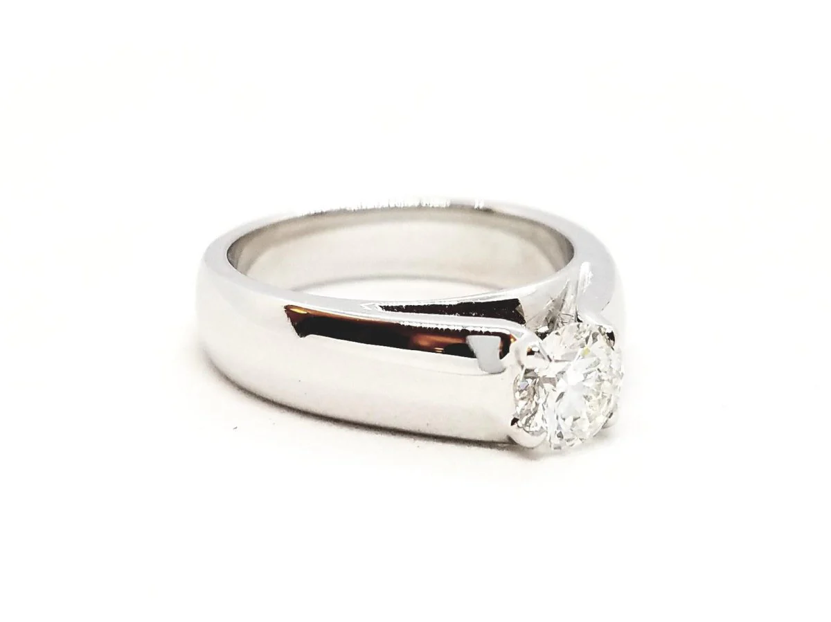 Solitaire Ring White Gold Diamond - Image 15