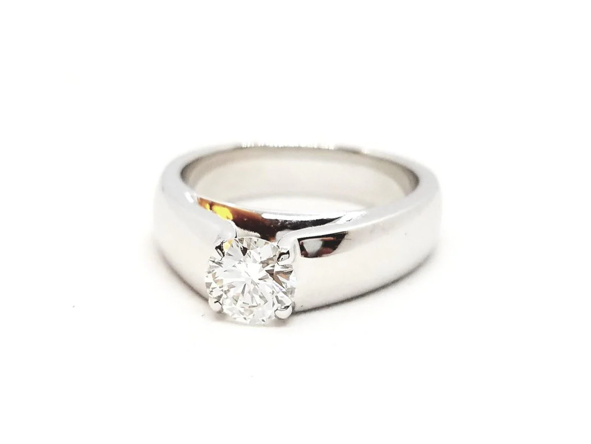 Solitaire Ring White Gold Diamond - Image 8