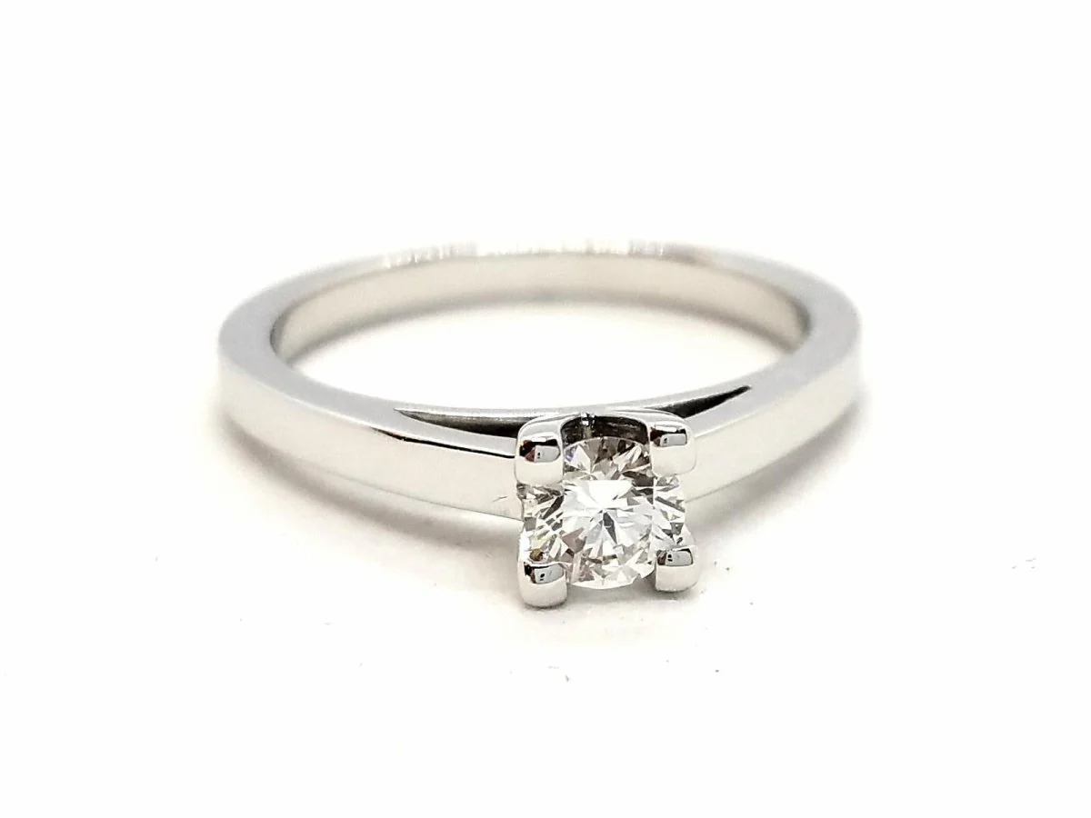 Solitaire Ring White Gold Diamond - Image 11
