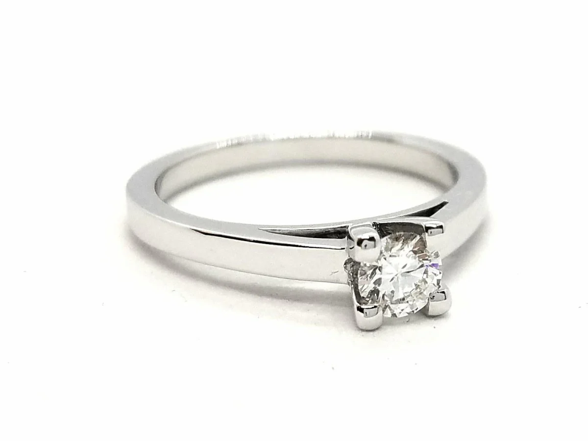 Solitaire Ring White Gold Diamond - Image 14