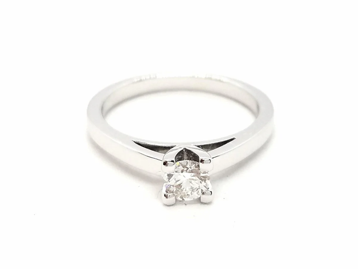 Solitaire Ring White Gold Diamond - Image 2