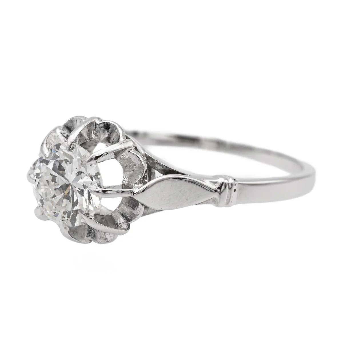 Solitaire ring in white gold and diamond - Image 3