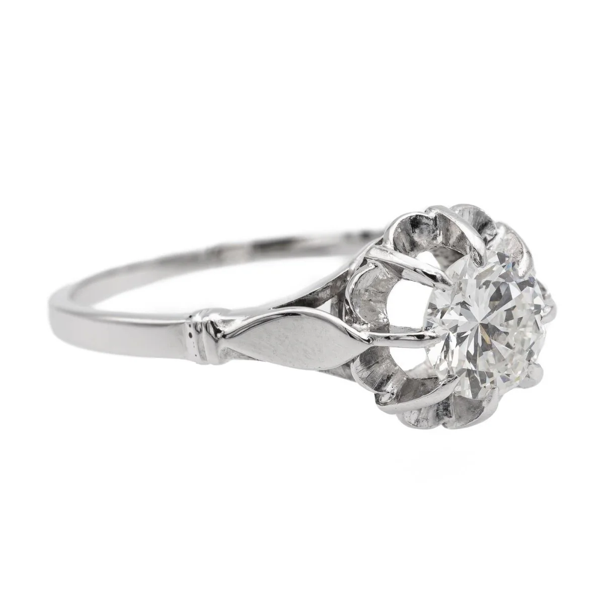 Solitaire ring in white gold and diamond - Image 7