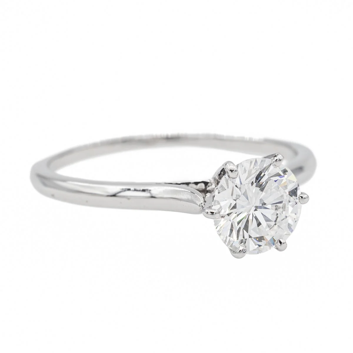 Solitaire ring in white gold and diamond - Image 7