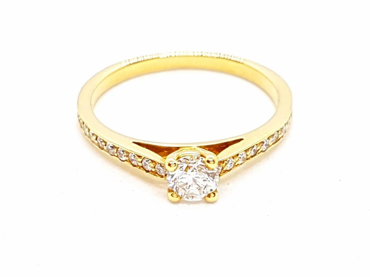 Solitaire Ring Yellow Gold Diamond - Image 12