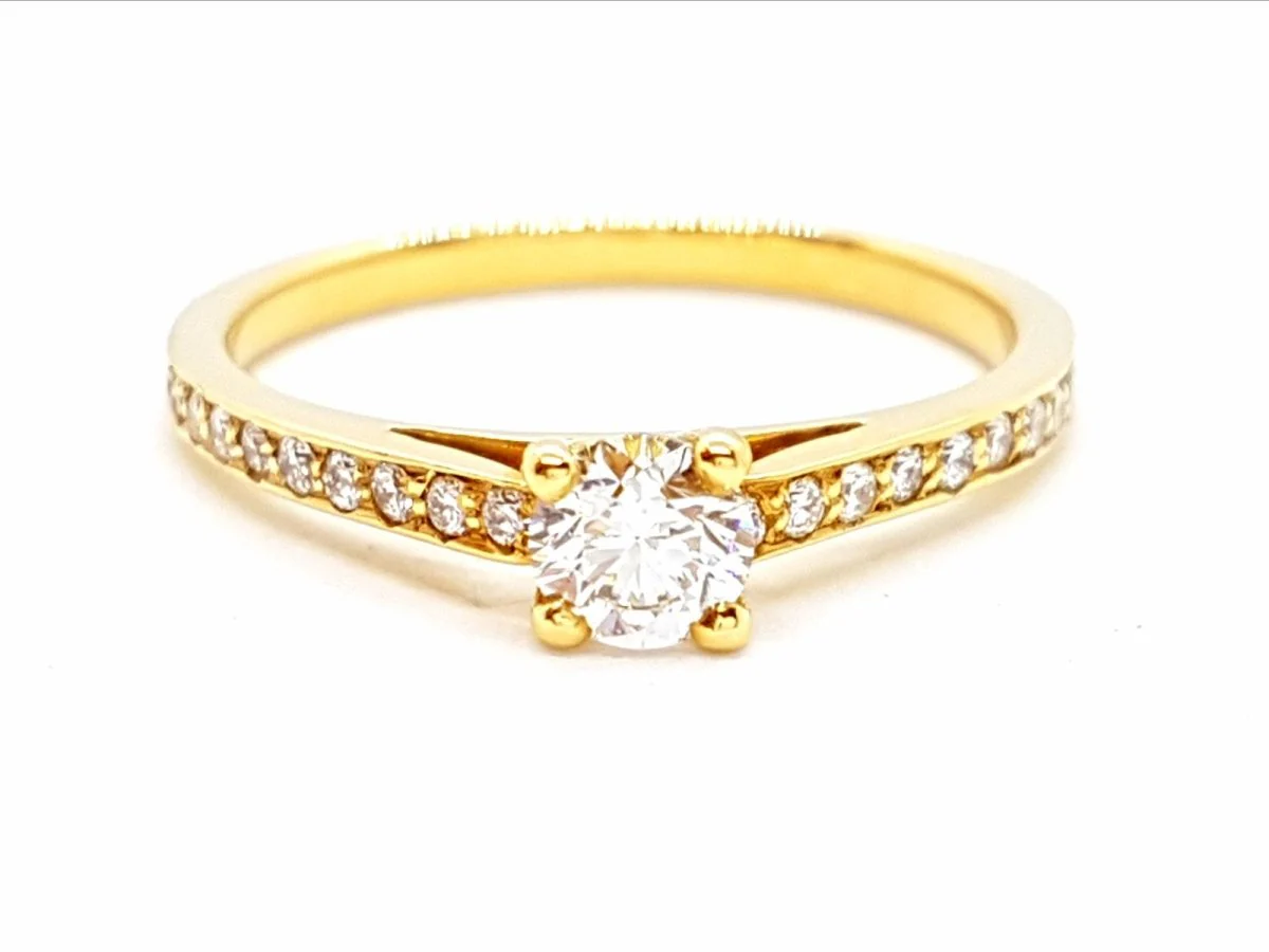 Solitaire Ring Yellow Gold Diamond - Image 14