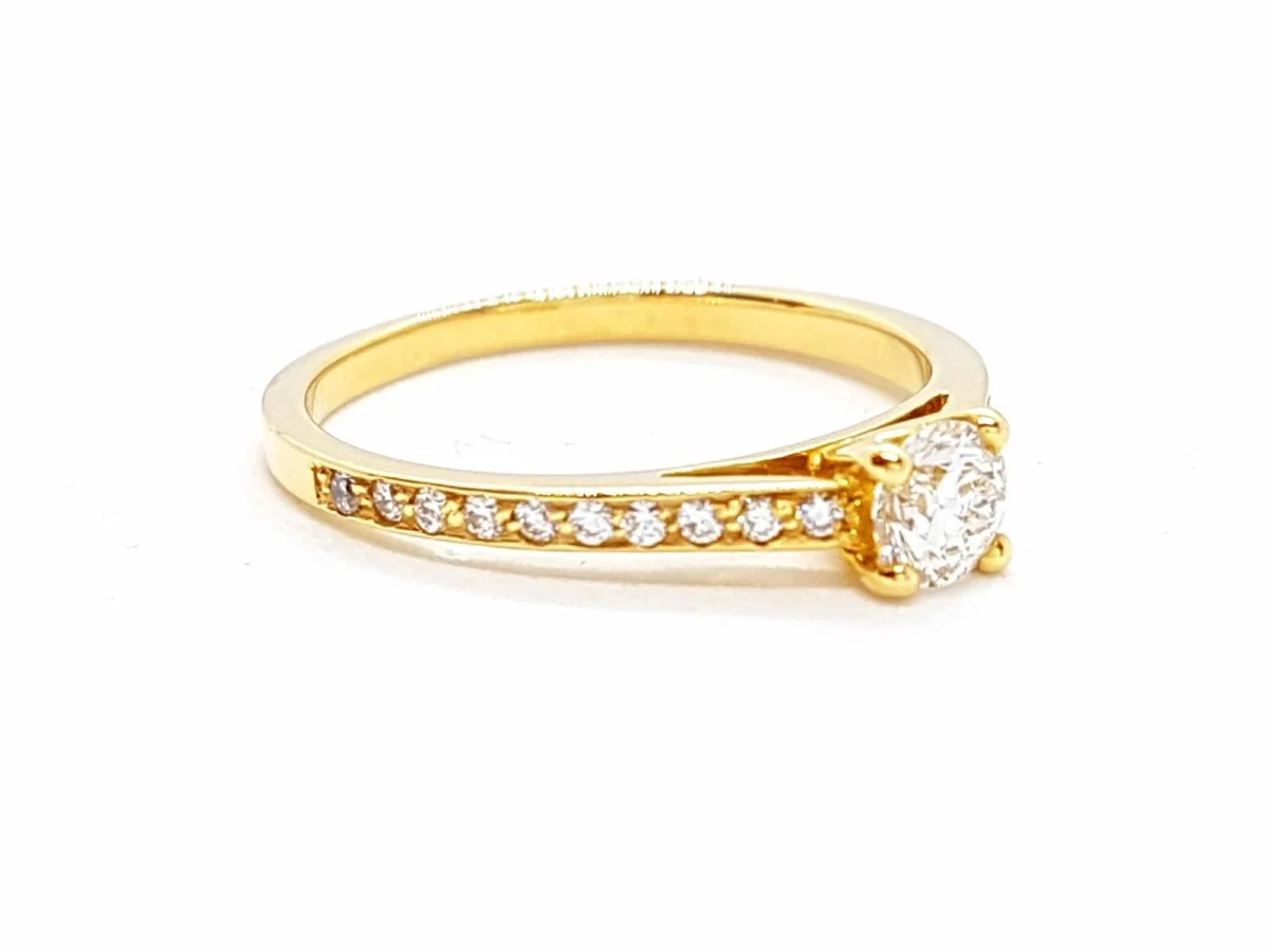 Solitaire Ring Yellow Gold Diamond - Image 4