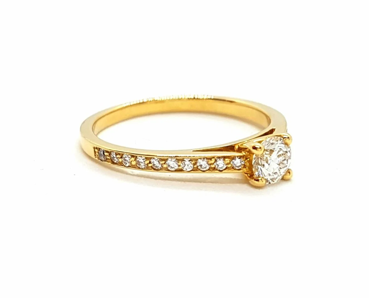 Solitaire Ring Yellow Gold Diamond - Image 5