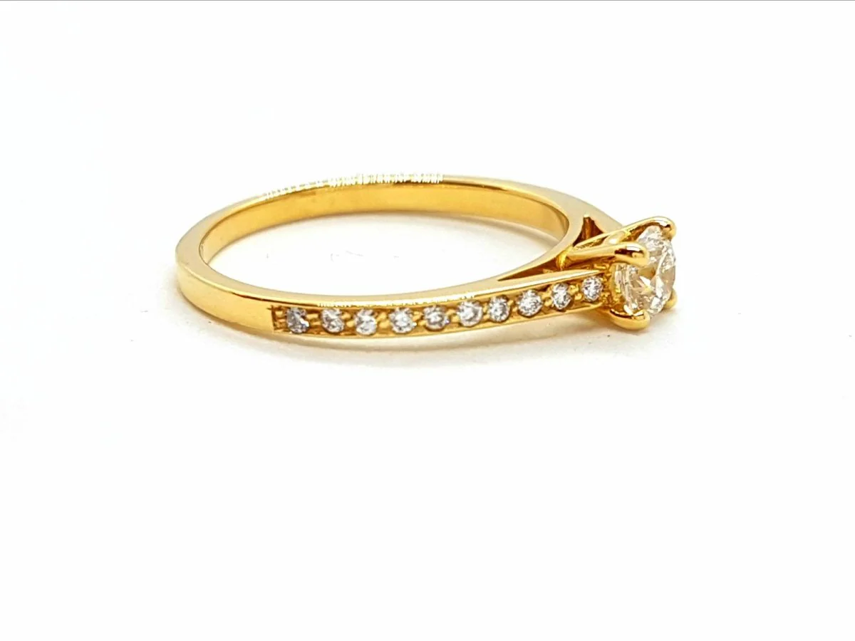 Solitaire Ring Yellow Gold Diamond - Image 6