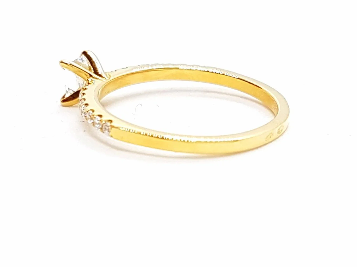 Solitaire Ring Yellow gold Diamond - Image 11