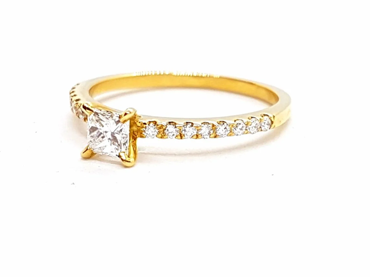 Solitaire Ring Yellow gold Diamond - Image 15