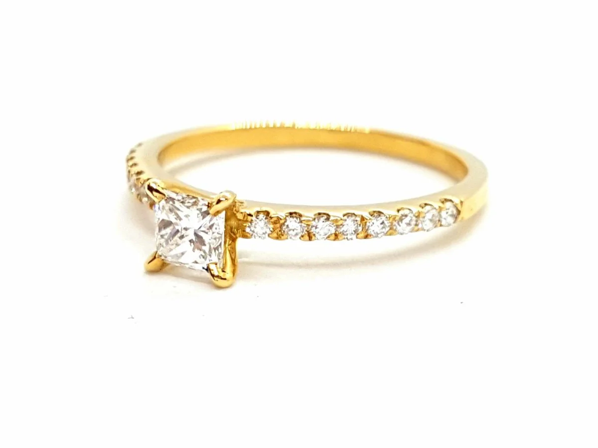 Solitaire Ring Yellow gold Diamond - Image 16