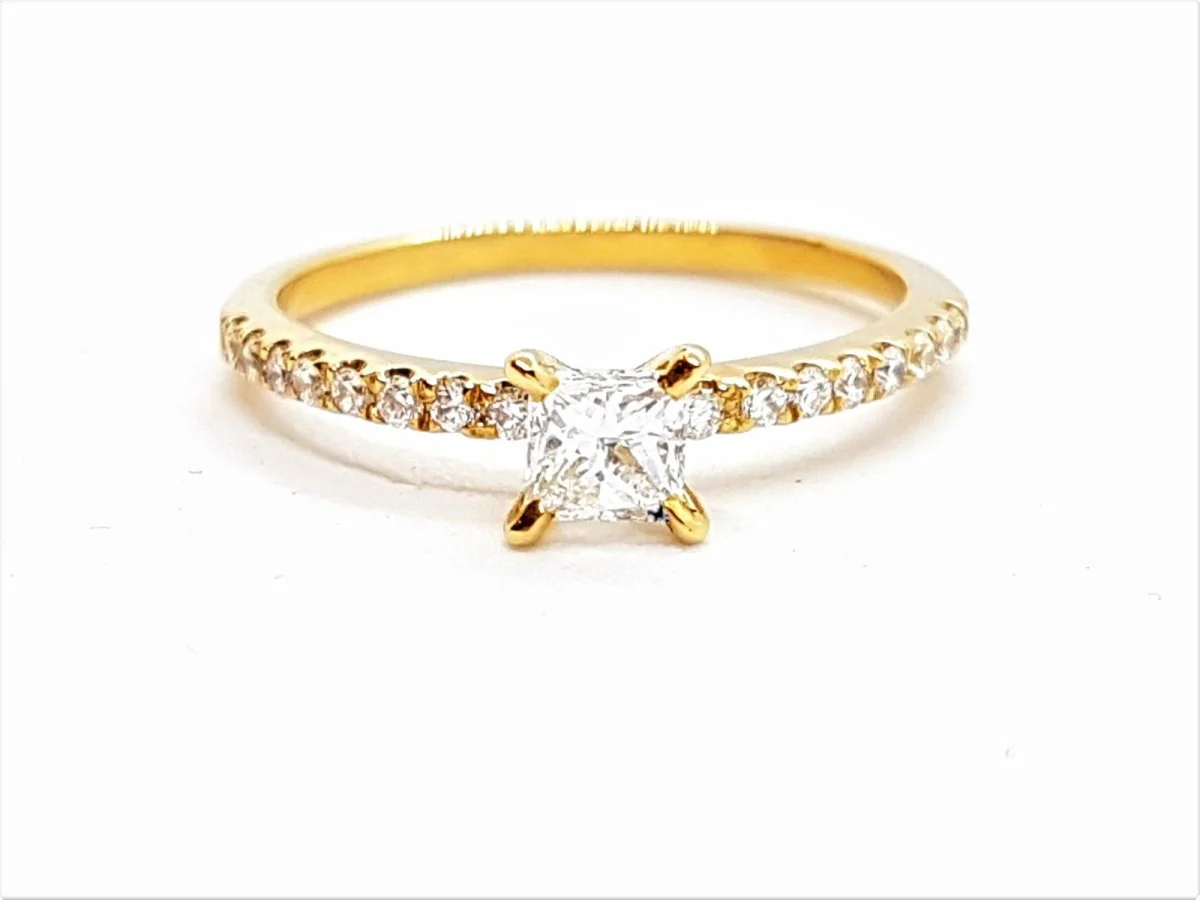 Solitaire Ring Yellow gold Diamond - Image 20