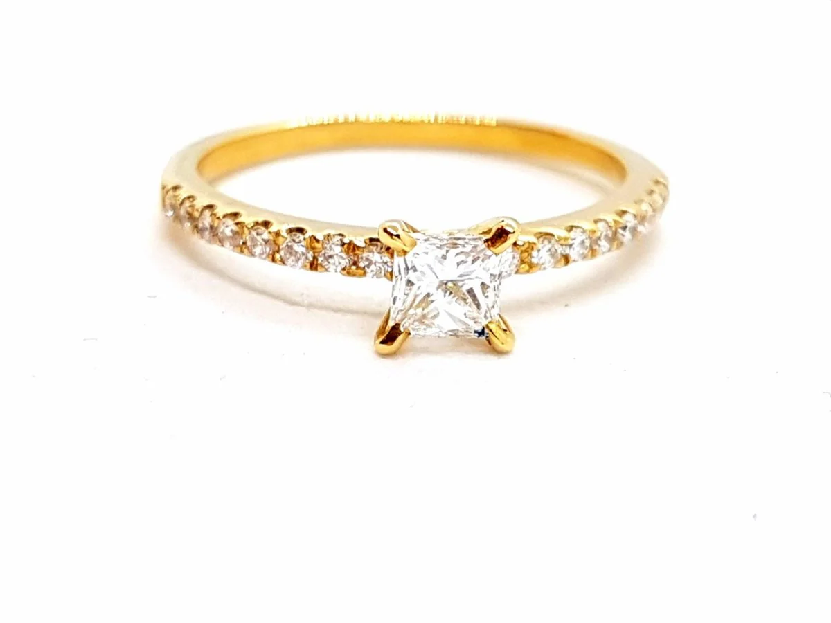 Solitaire Ring Yellow gold Diamond - Image 21
