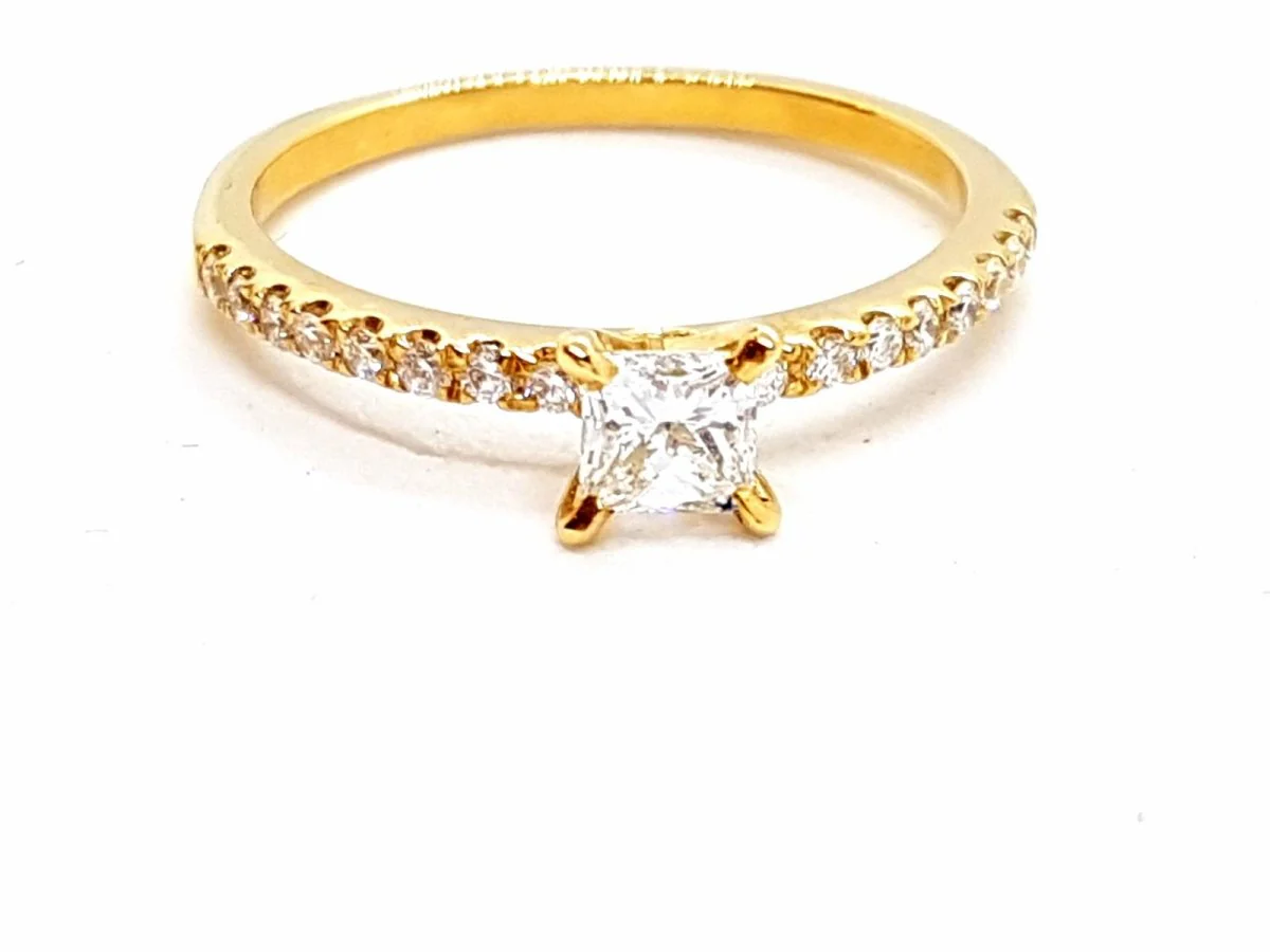 Solitaire Ring Yellow gold Diamond - Image 22