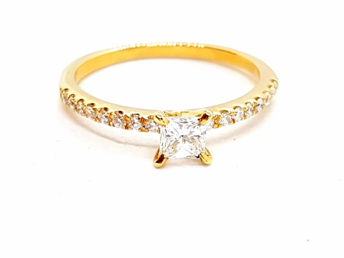 Solitaire Ring Yellow gold Diamond - Image 23