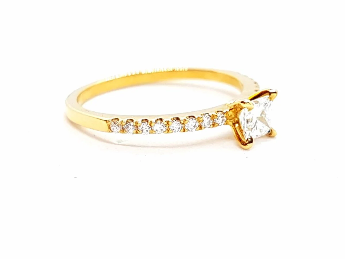 Solitaire Ring Yellow gold Diamond - Image 4