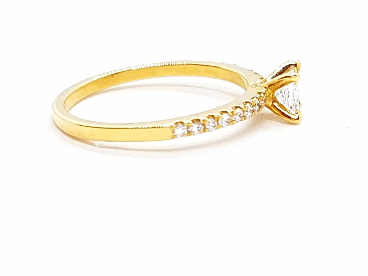 Solitaire Ring Yellow gold Diamond - Image 7