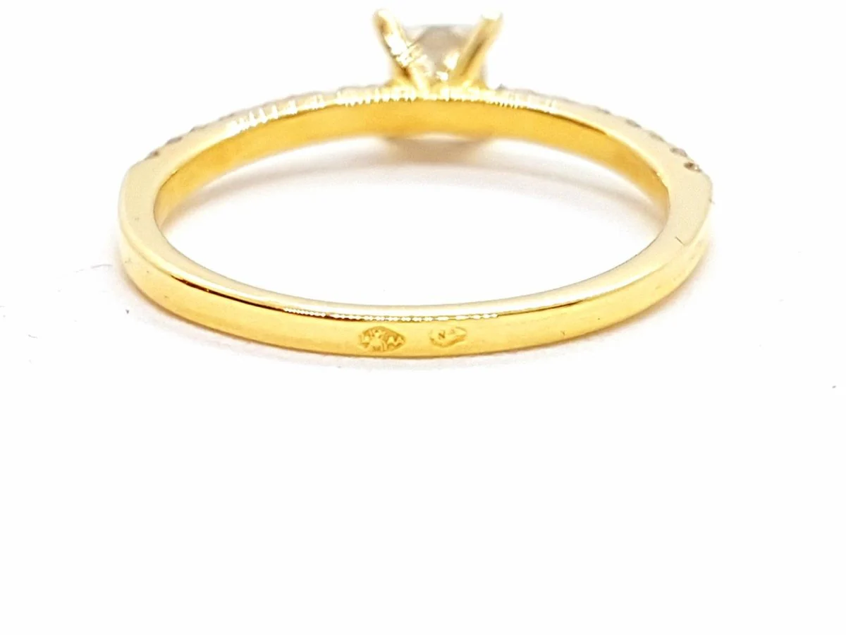 Solitaire Ring Yellow gold Diamond - Image 9