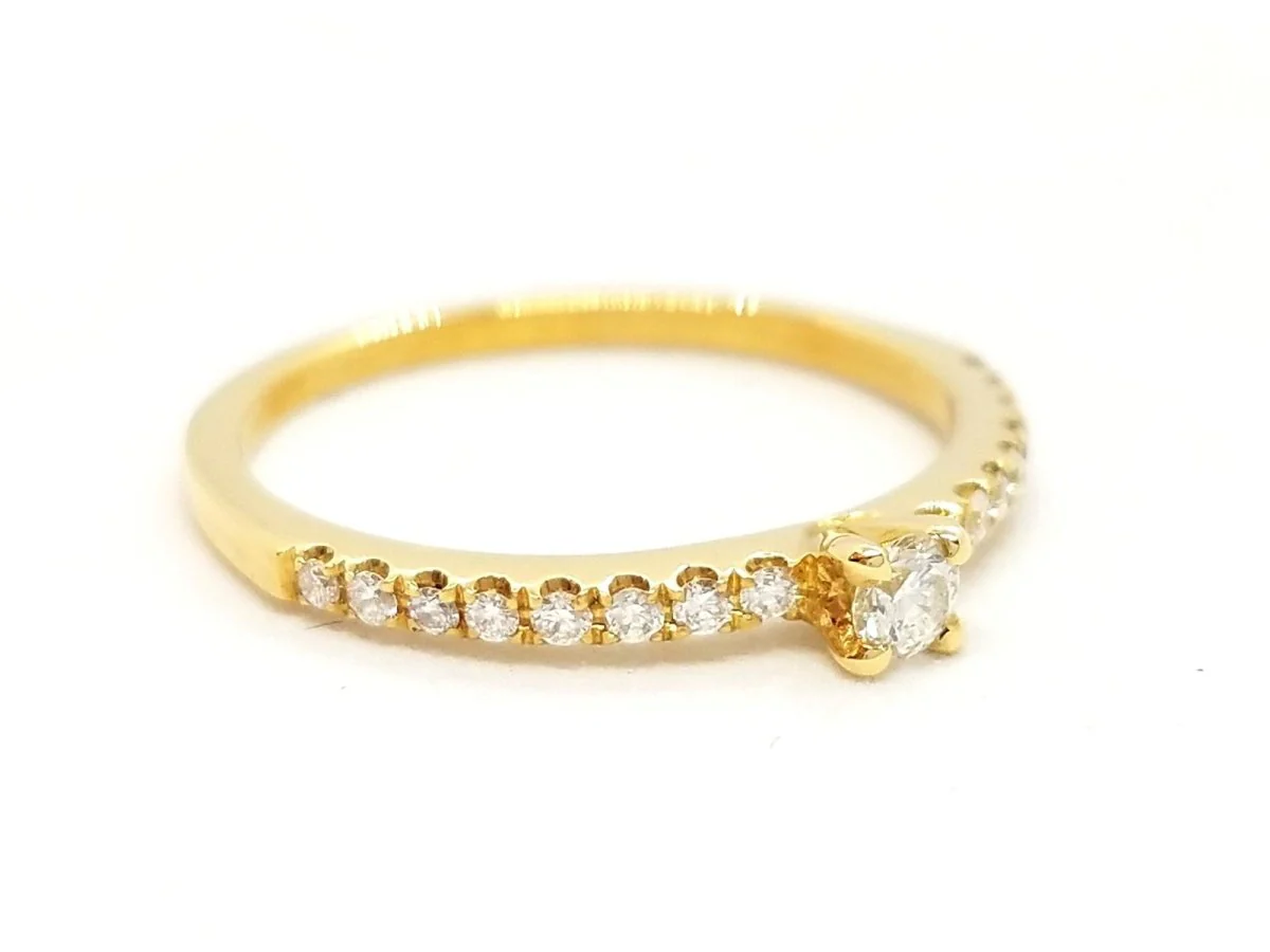 Solitaire Ring Yellow Gold Diamond - Image 12