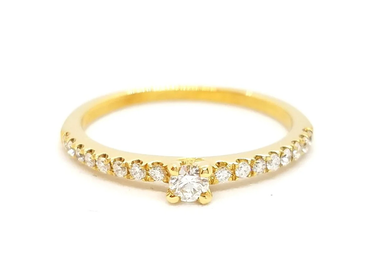 Solitaire Ring Yellow Gold Diamond - Image 3