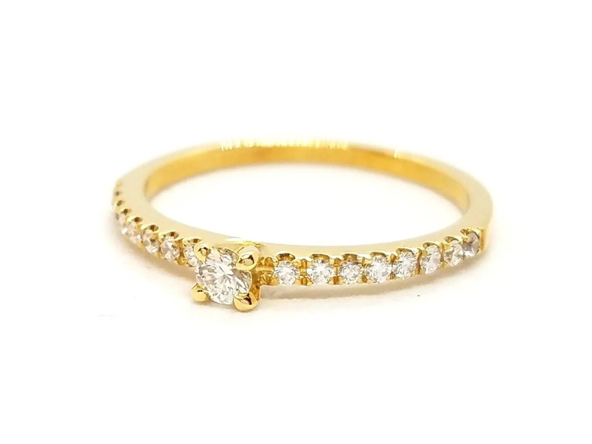 Solitaire Ring Yellow Gold Diamond - Image 4