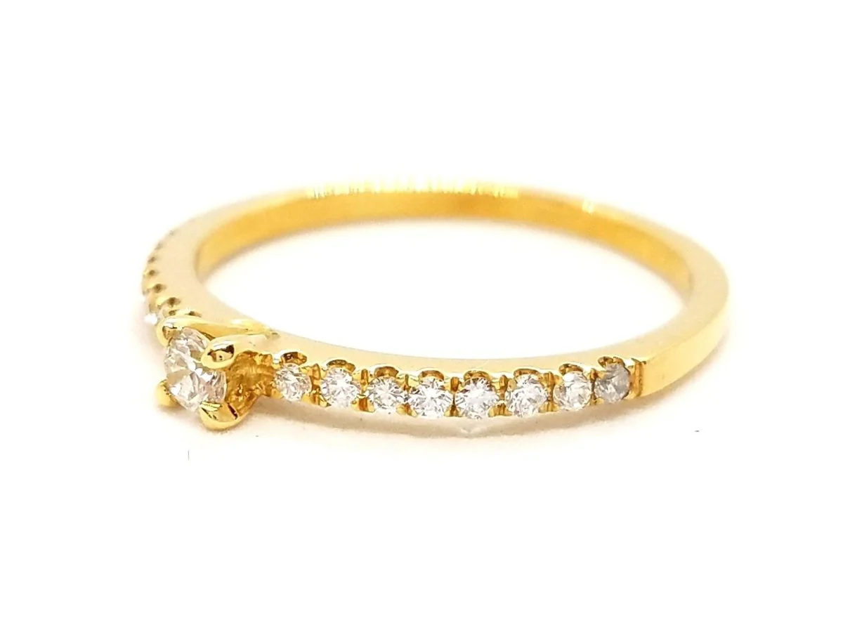 Solitaire Ring Yellow Gold Diamond - Image 5