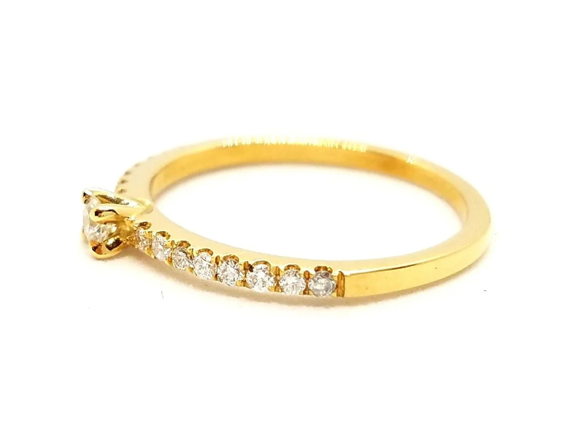 Solitaire Ring Yellow Gold Diamond - Image 6
