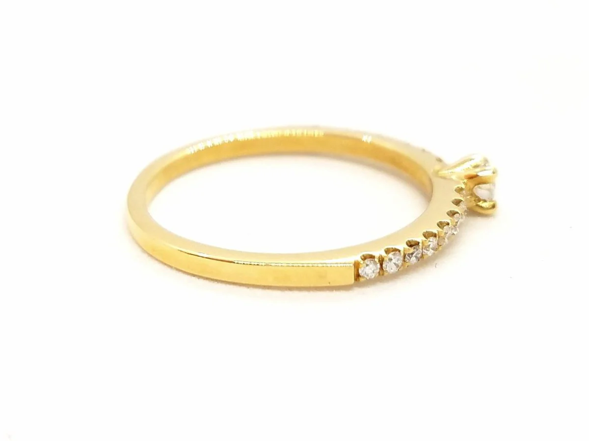 Solitaire Ring Yellow Gold Diamond - Image 9