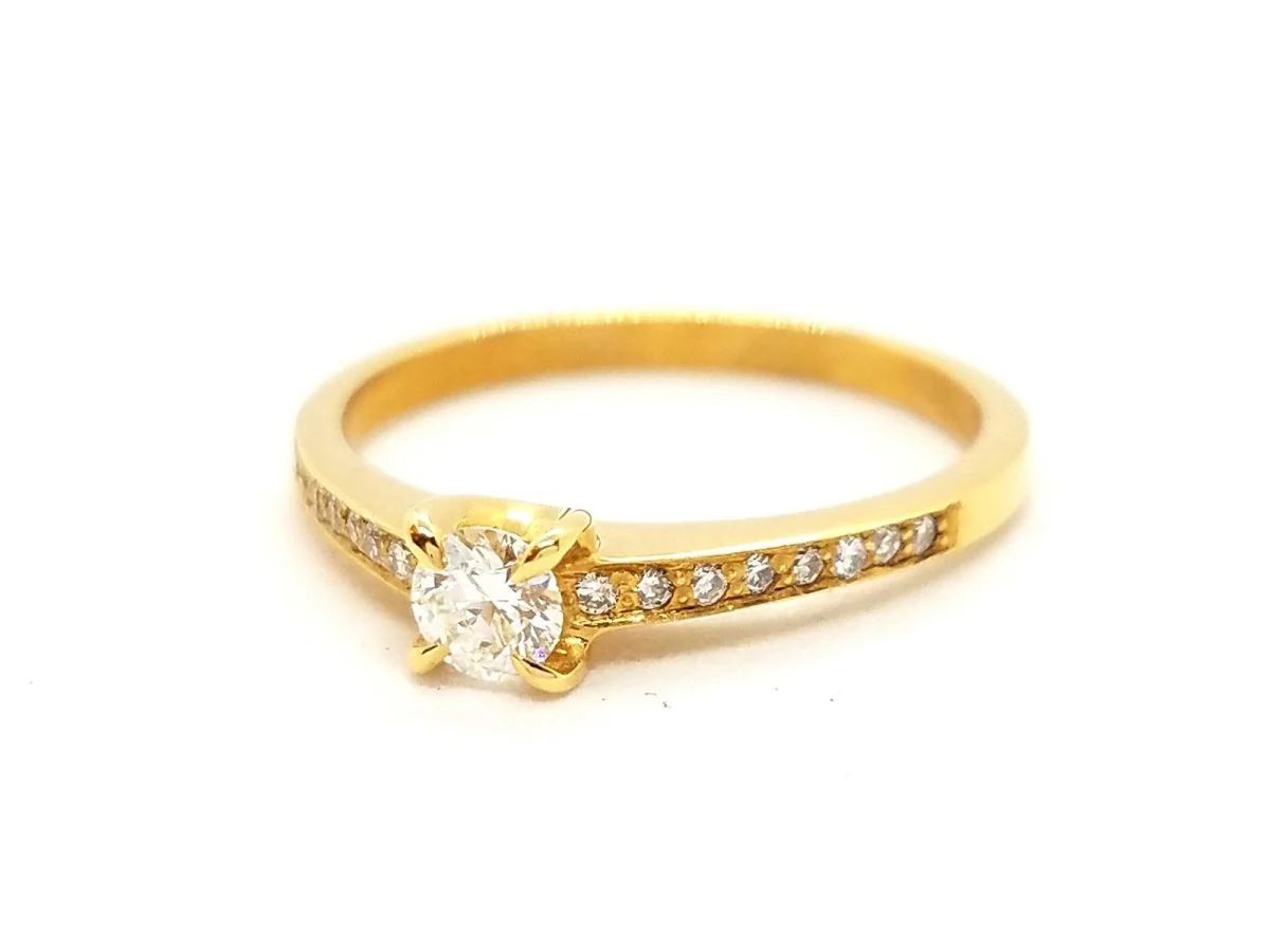 Solitaire Ring Yellow Gold Diamond - Image 5