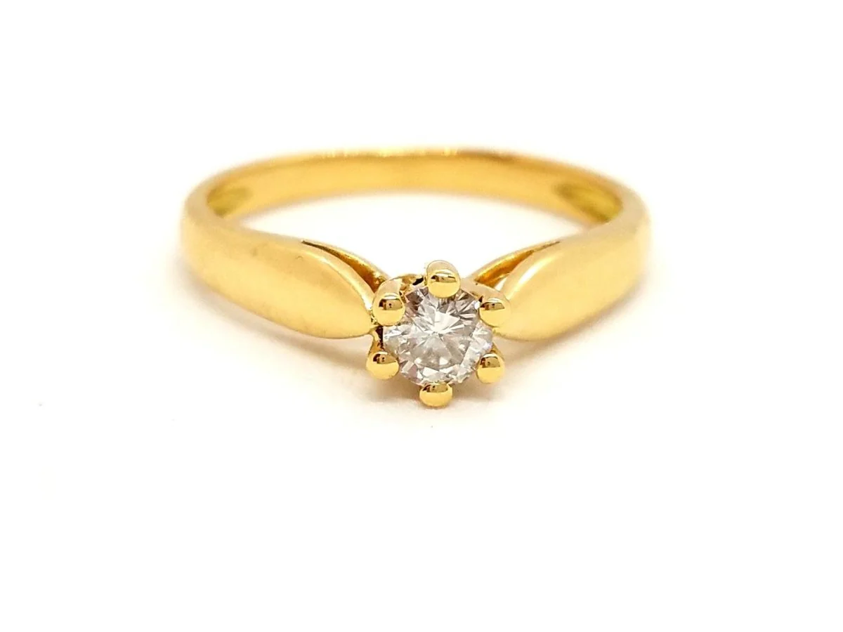Solitaire Ring Yellow Gold Diamond - Image 10