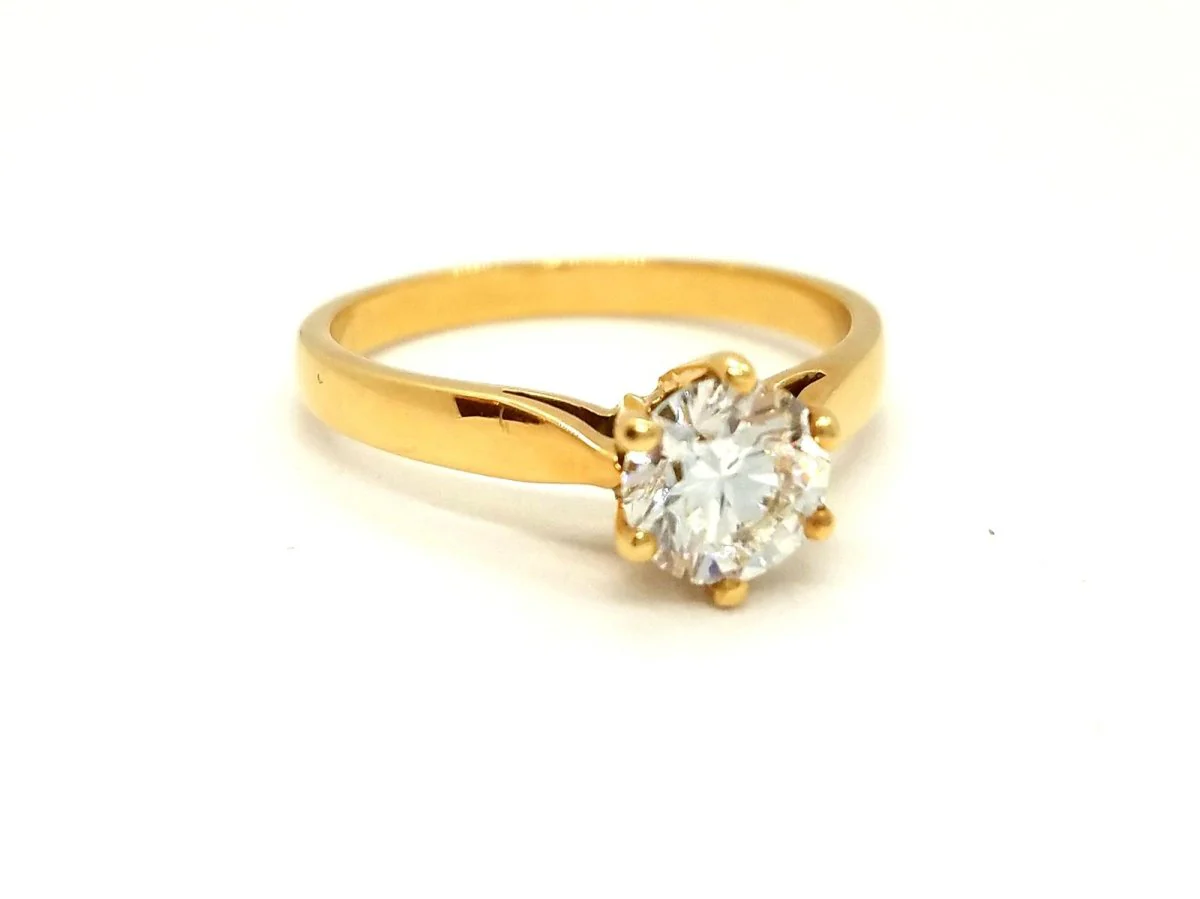 Solitaire Ring Yellow Gold Diamond - Image 3