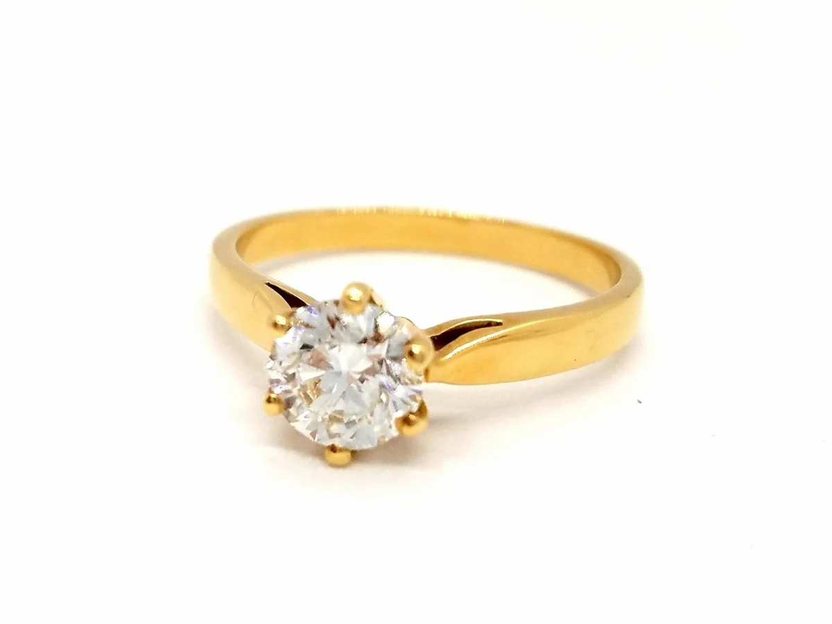 Solitaire Ring Yellow Gold Diamond - Image 6