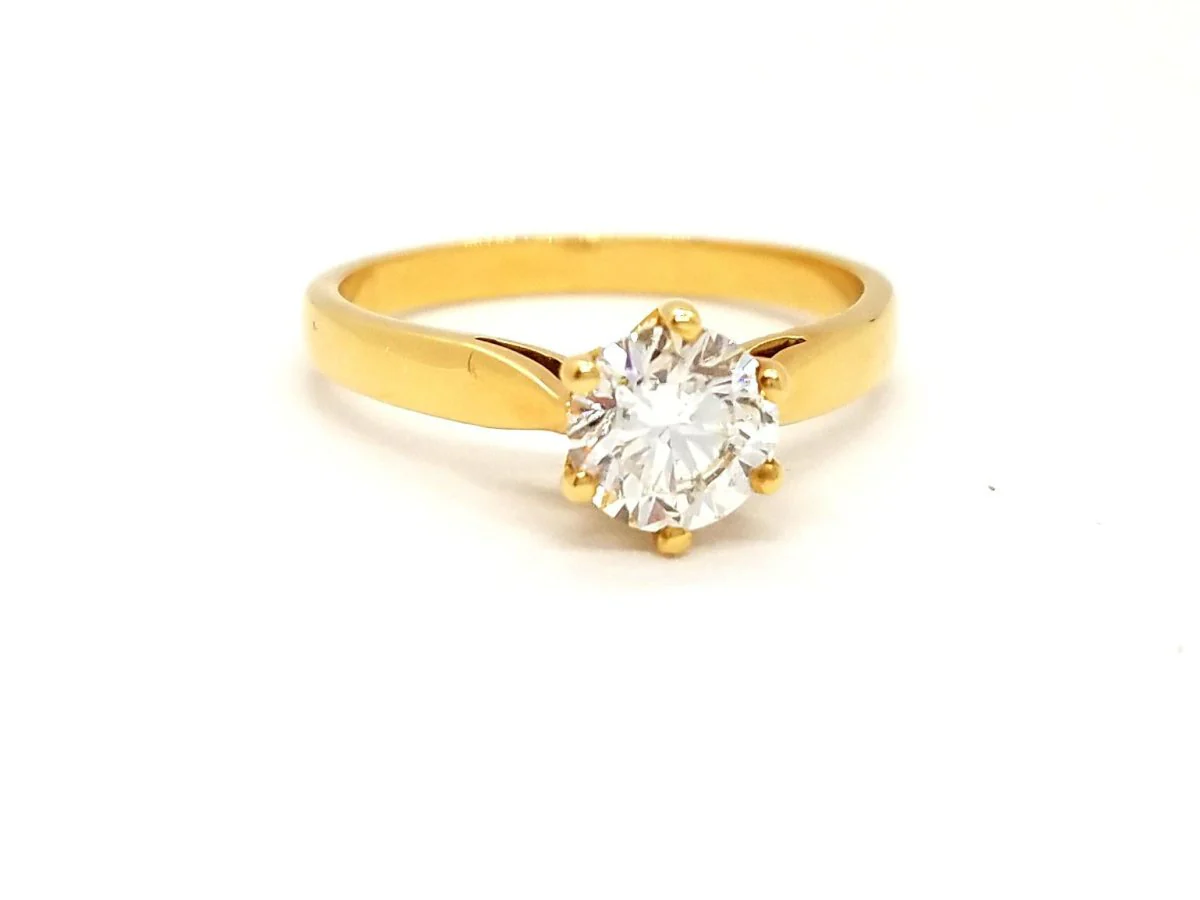 Solitaire Ring Yellow Gold Diamond - Image 7