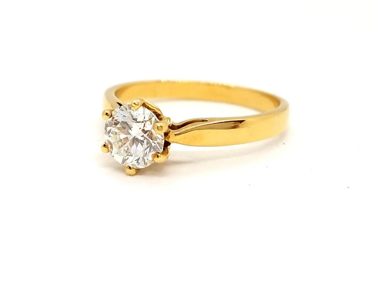 Solitaire Ring Yellow Gold Diamond - Image 8