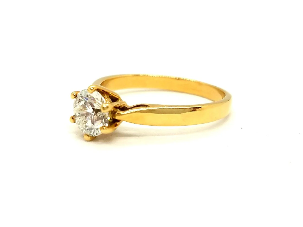 Solitaire Ring Yellow Gold Diamond - Image 9