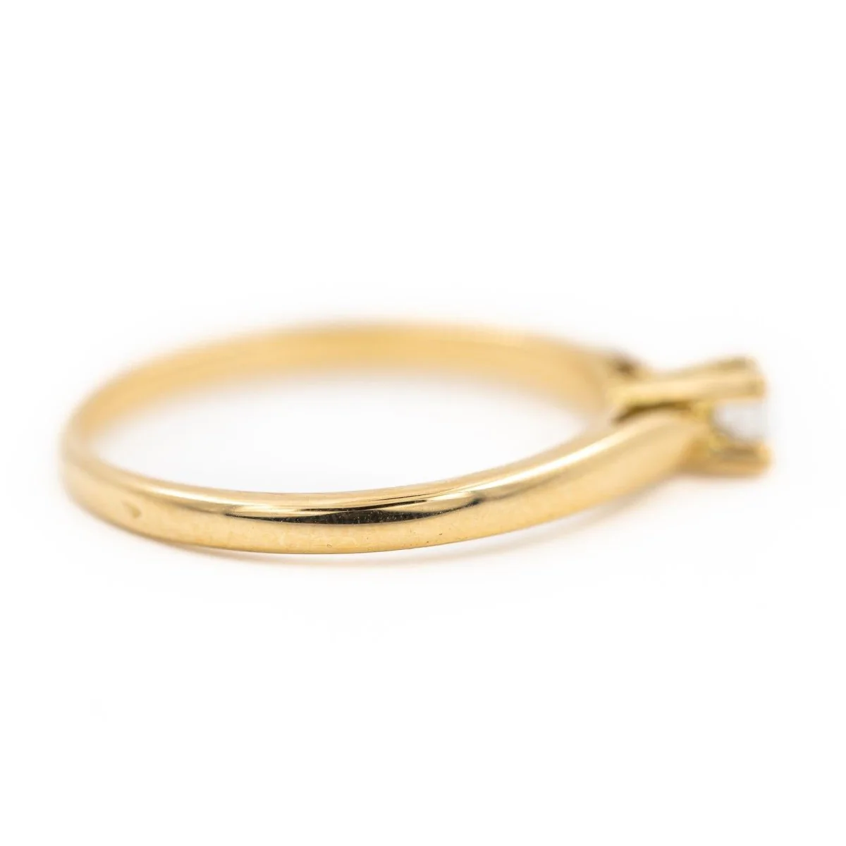 Solitaire ring in yellow gold and diamond - Image 3