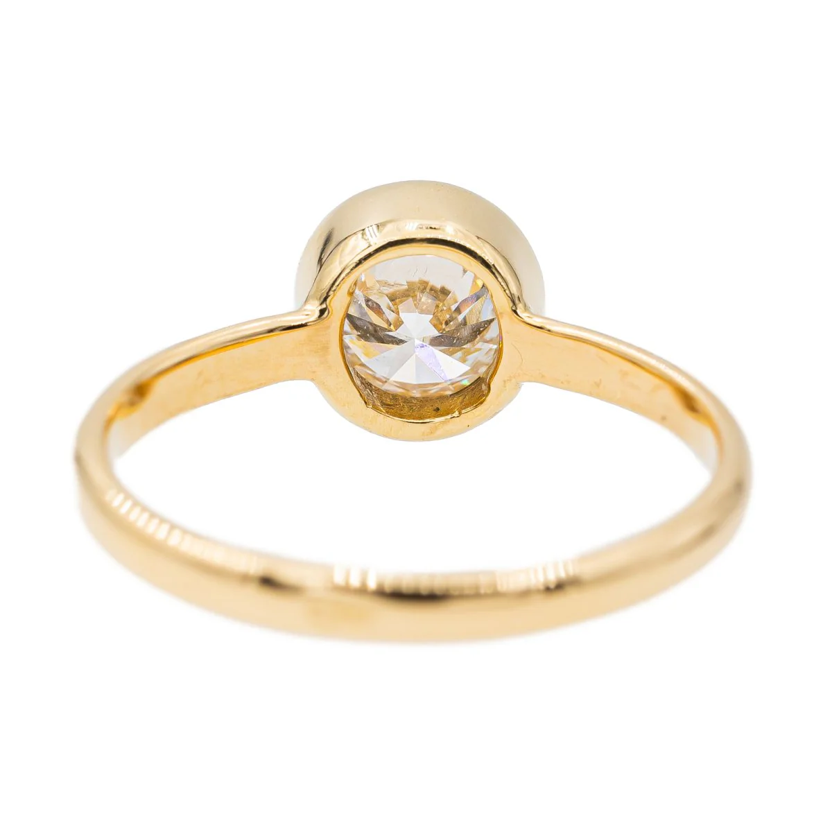 Solitaire ring in yellow gold and diamond - Image 5