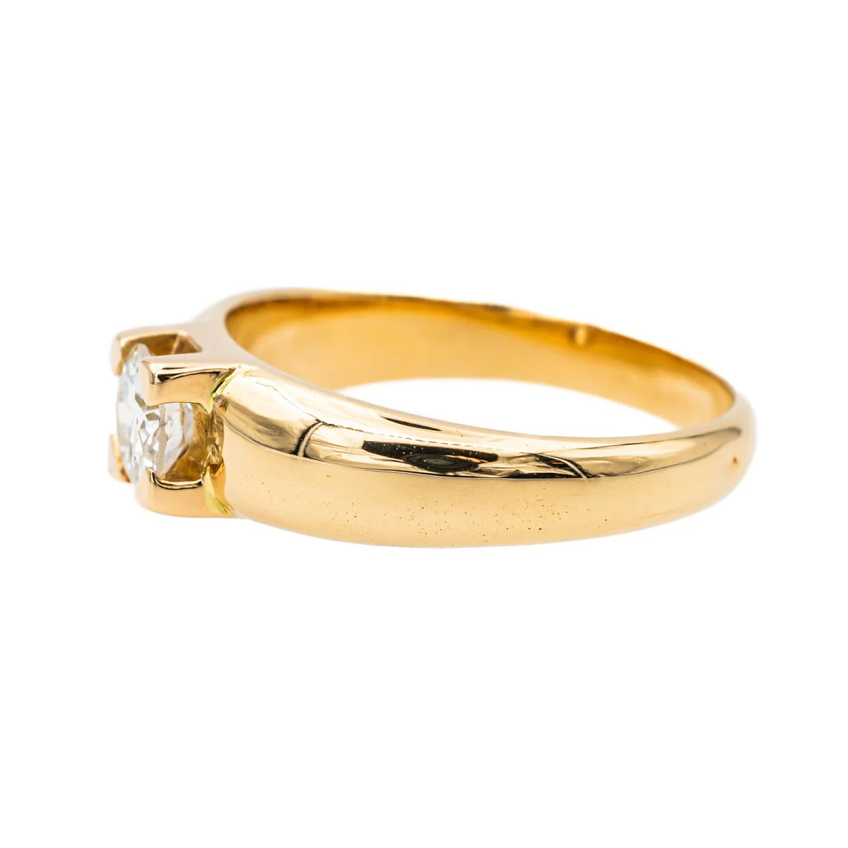 Ring Yellow gold solitaire diamond - Image 4