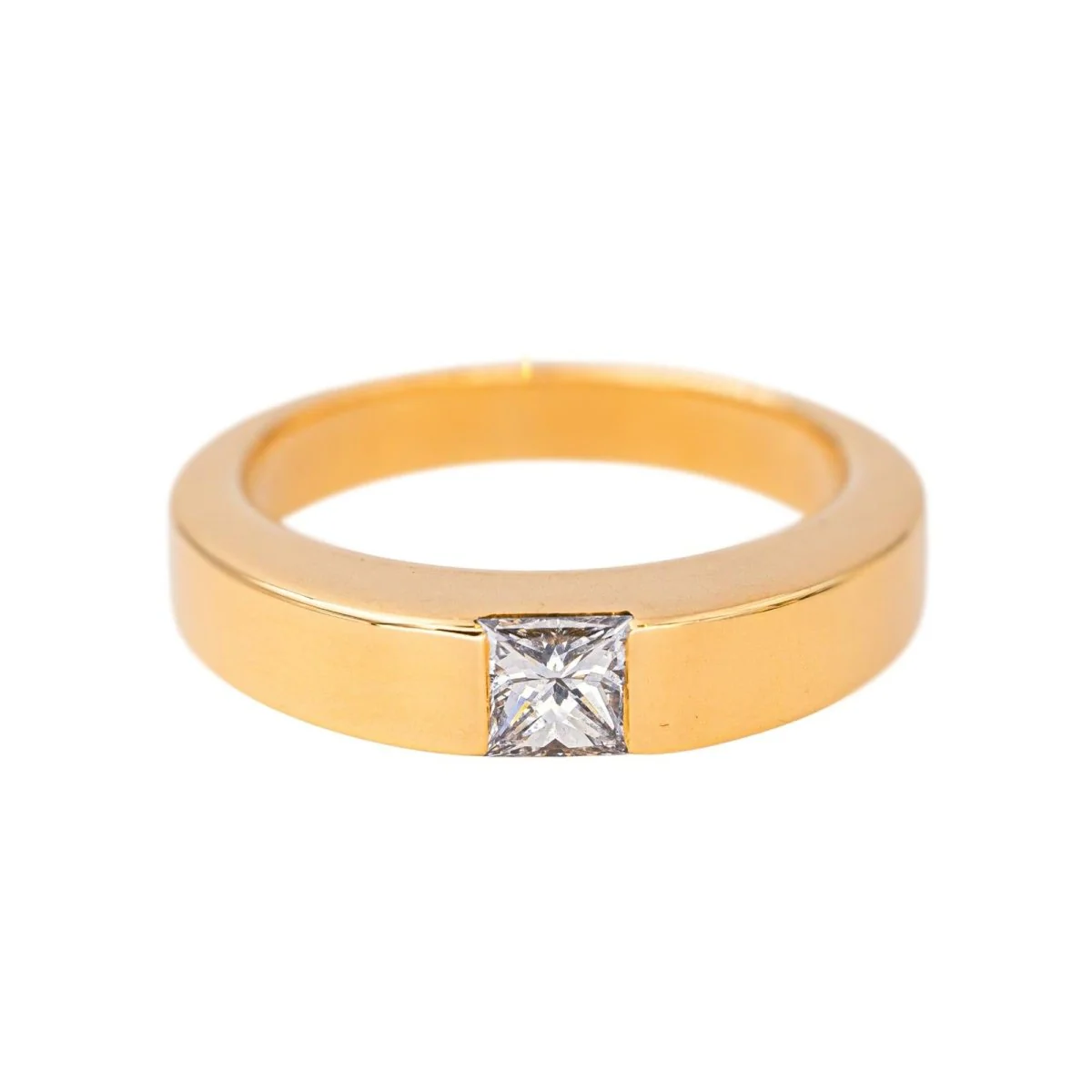 Ring Solitaire in yellow gold and diamond