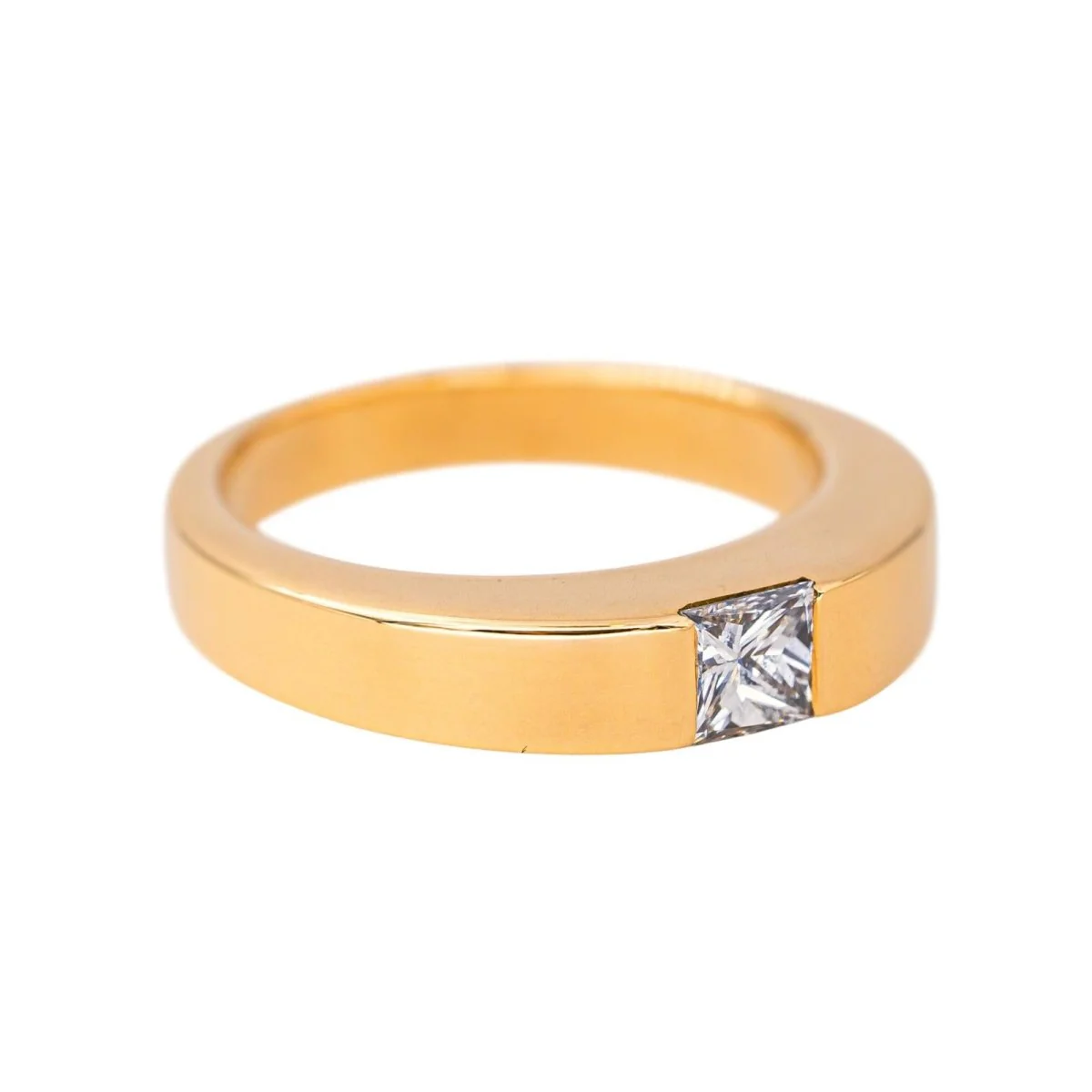 Ring Solitaire in yellow gold and diamond - Image 6