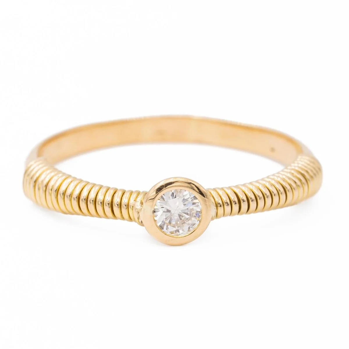 Yellow Gold Solitaire Diamond Ring