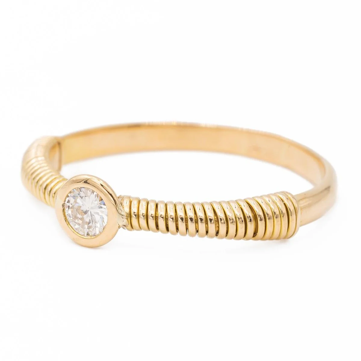 Yellow Gold Solitaire Diamond Ring - Image 3