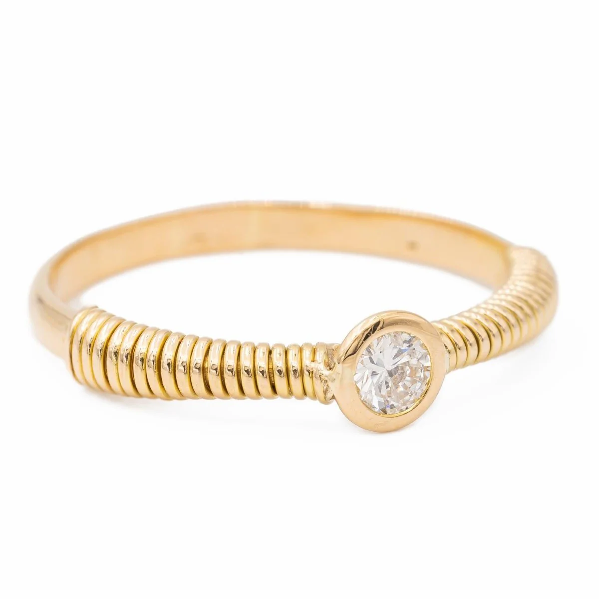 Yellow Gold Solitaire Diamond Ring - Image 7