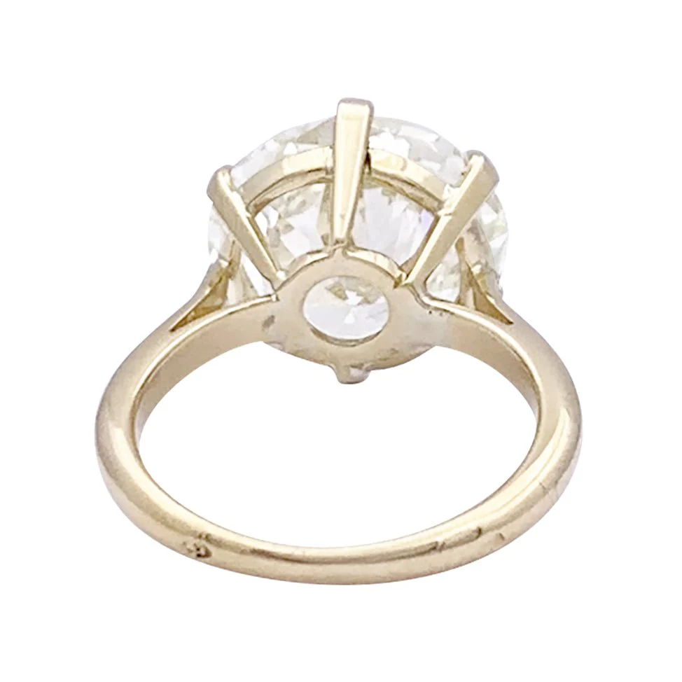 Solitaire ring in yellow gold and 7.59 carat diamond - Image 4