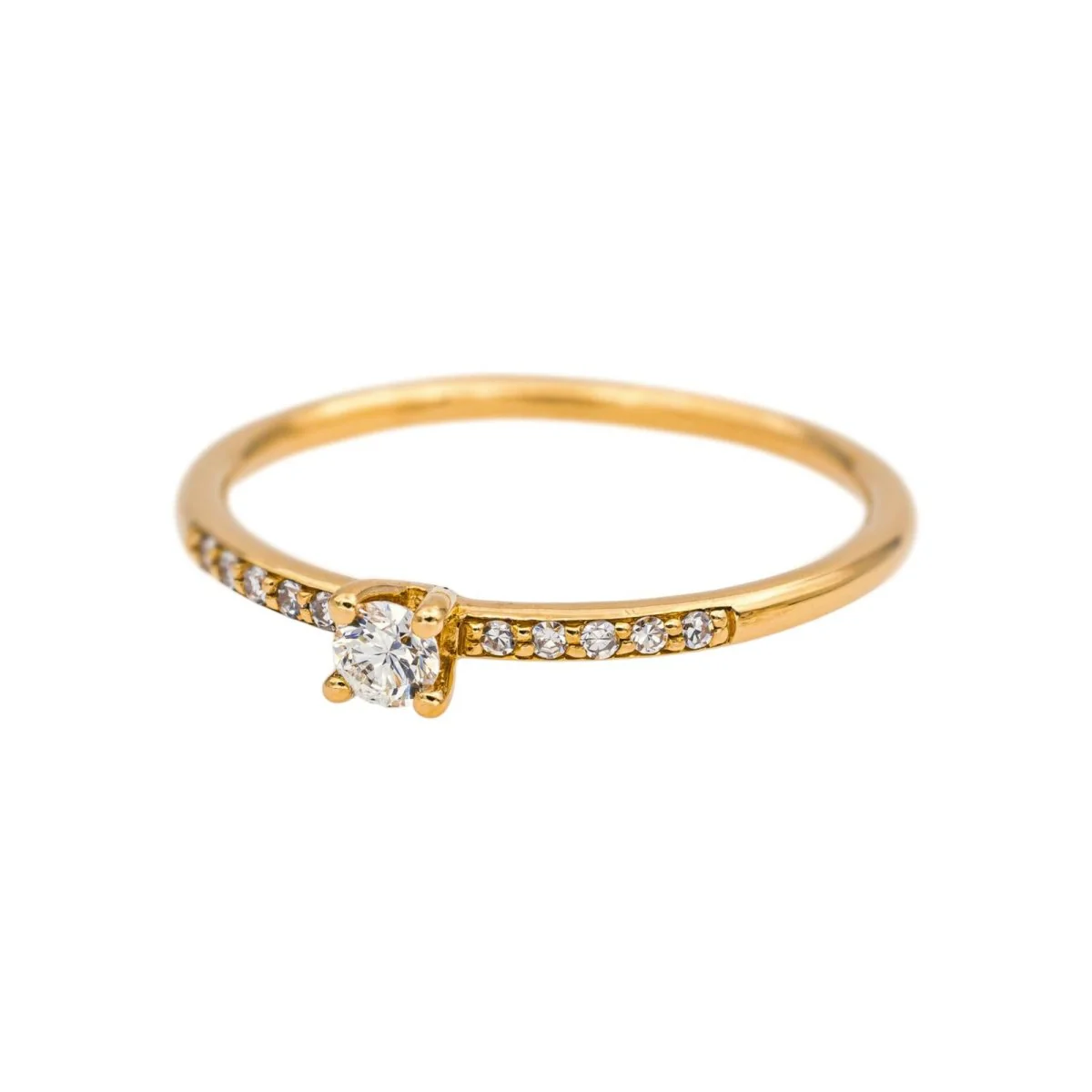Solitaire Ring Yellow gold Diamond - Image 10