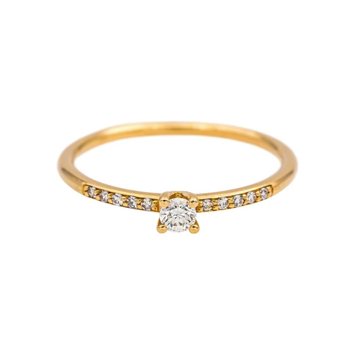 Solitaire Ring Yellow gold Diamond - Image 8