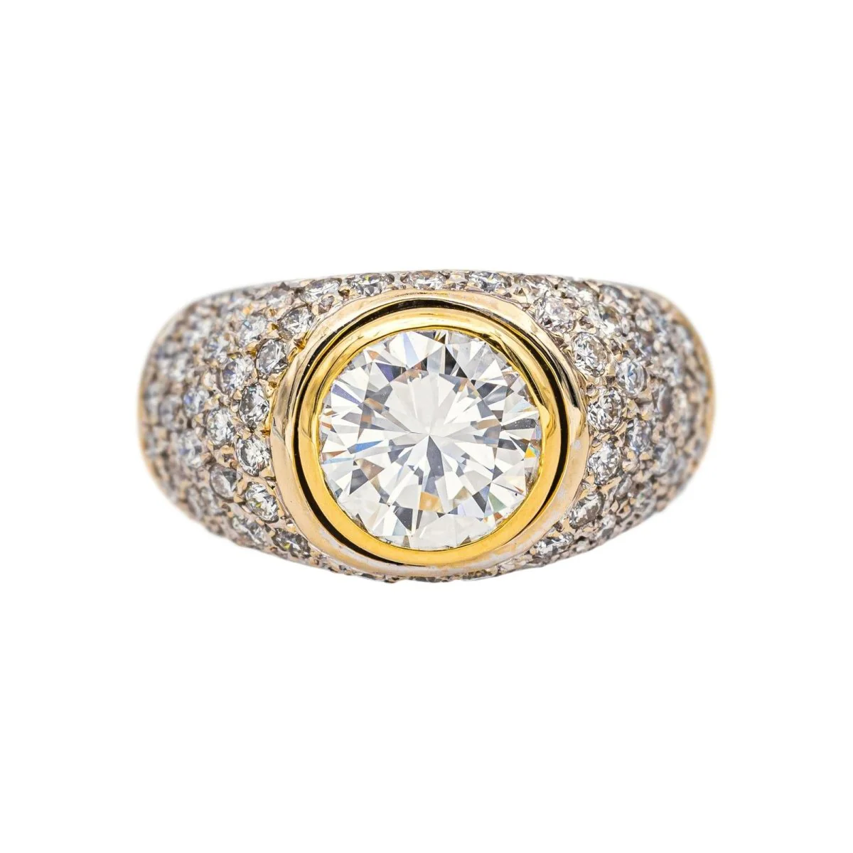 Ring Yellow gold solitaire diamond