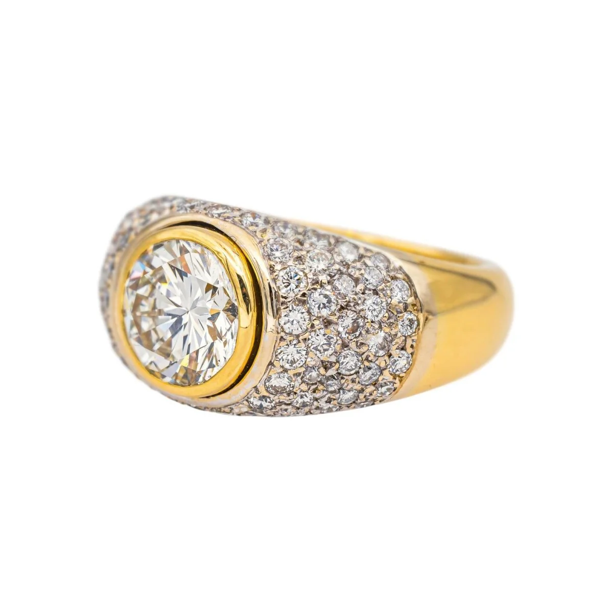 Ring Yellow gold solitaire diamond - Image 4