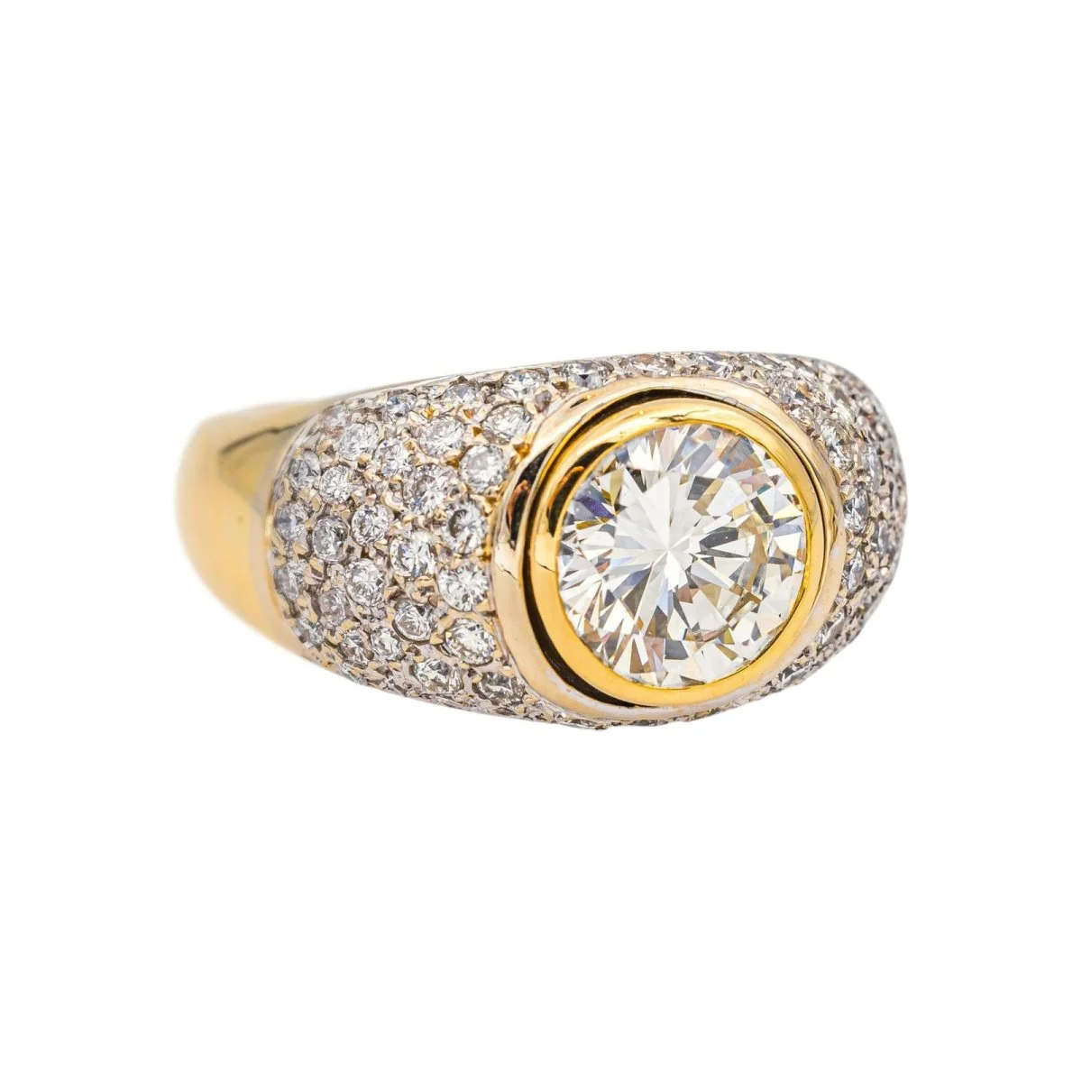 Ring Yellow gold solitaire diamond - Image 6